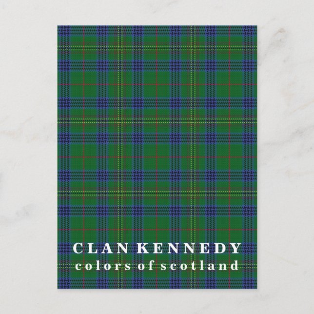 Farben Schottlands Clan Kennedy Tartan Postkarte (Vorderseite)