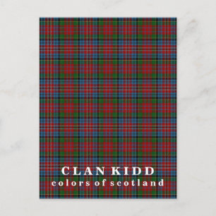 Farben Schottlands Clan Kidd Tartan Postkarte