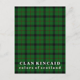 Farben Schottlands Clan Kincaid Tartan Postkarte