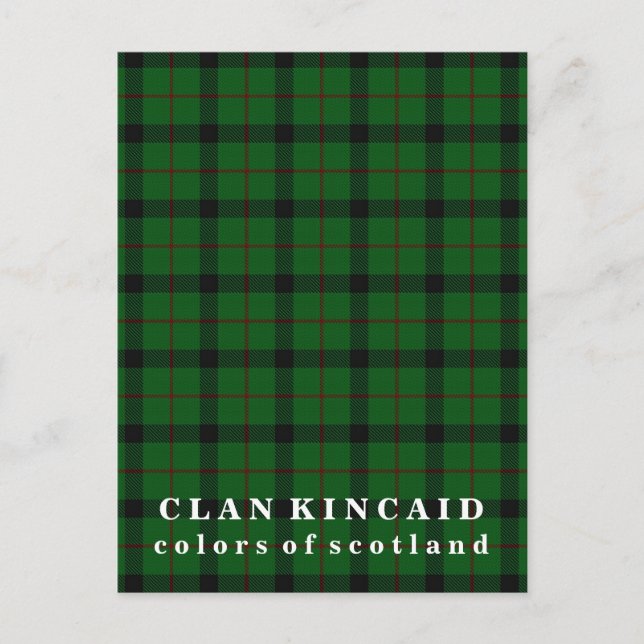Farben Schottlands Clan Kincaid Tartan Postkarte (Vorderseite)