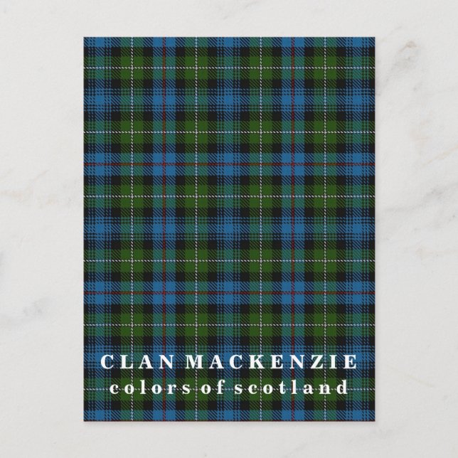 Farben Schottlands Clan MacKenzie Tartan Postkarte (Vorderseite)