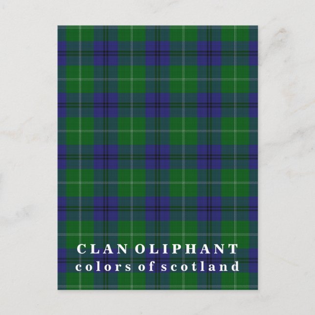 Farben Schottlands Clan Oliphant Tartan Postkarte (Vorderseite)