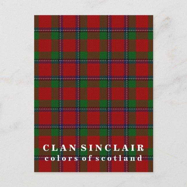 Farben Schottlands Clan Sinclair Tartan Postkarte (Vorderseite)