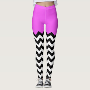Färben Sie das Blockieren des Zickzack Musters Leggings