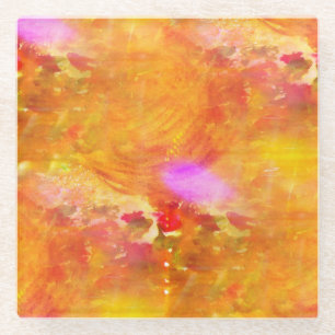 färben Sie das nahtlose Hintergrundgelb der Kunst Glasuntersetzer