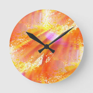 färben Sie das nahtlose Kunsthintergrundgelb, Runde Wanduhr