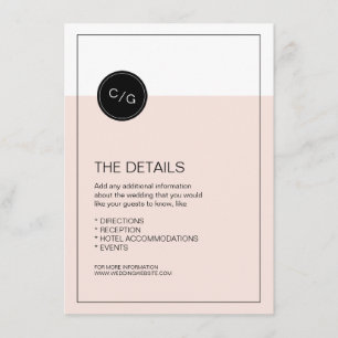 Färben Sie editable moderne HochzeitsEinzelkarte Begleitkarte