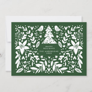 Färben Sie Ihr botanisches Weihnachtsgeschenk Feiertagskarte