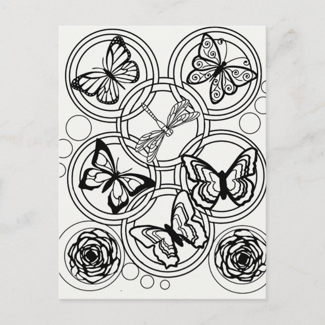 Färben Sie Ihre eigene jugendliche Farbenpracht. Postkarte (Vorderseite)