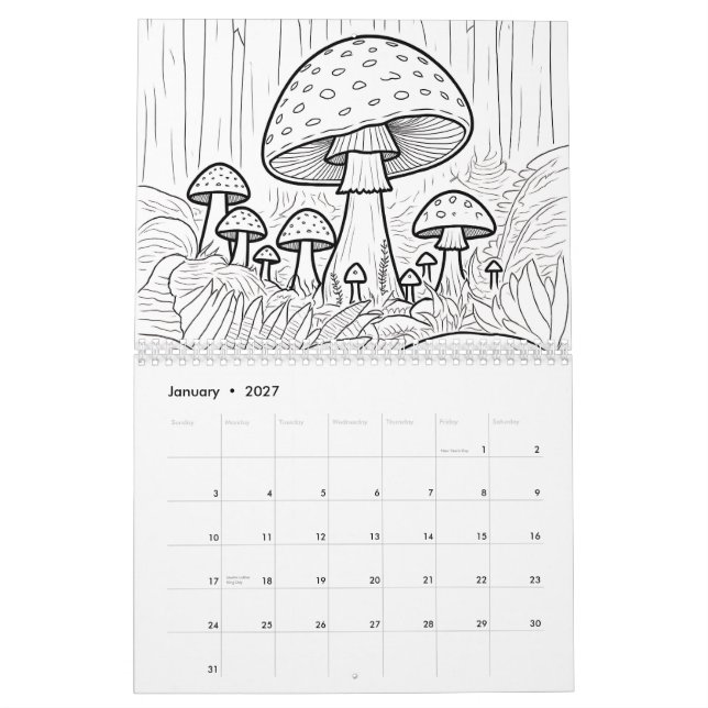 Färben Sie Ihre eigene  Kalender (Jan 2027)