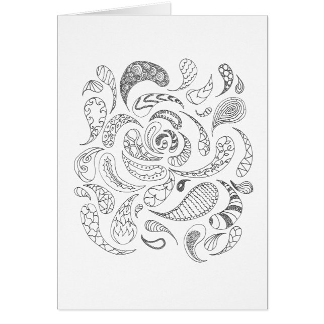 Färben Sie Ihre eigene Karte - Paisleys (Vorne)