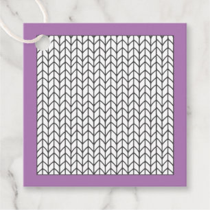 FÄRBEN SIE IHRE EIGENE Lila Gestrickte Quadratisch Geschenkanhänger