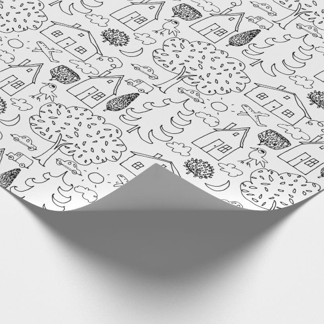 Färben Sie Ihre eigene Nachbarschaft Geschenkpapier (Ecke)