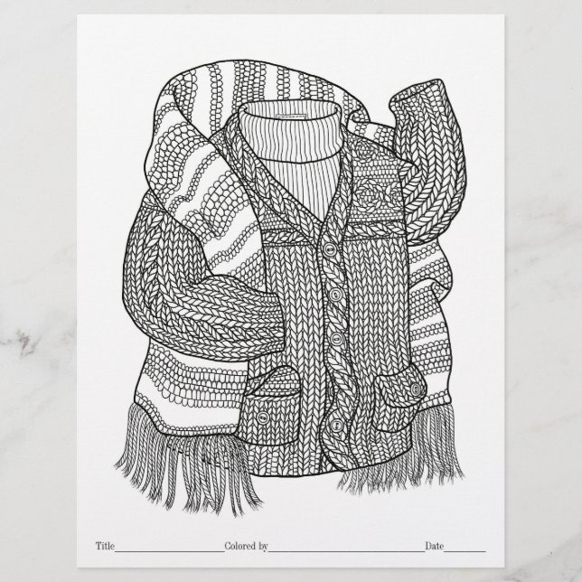 FARBEN SIE IHRE EIGENE Strick-Sweater- & Scarf-Far (Vorderseite)