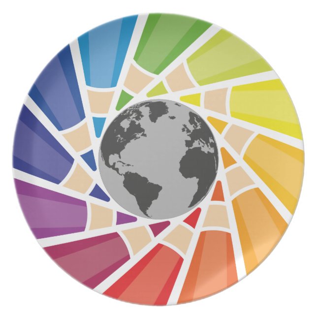 Färben Sie Ihre eigene Welt Melaminteller (Vorderseite)
