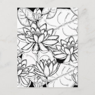 Färben Sie Ihre eigenen Lotus-Blume Postkarte