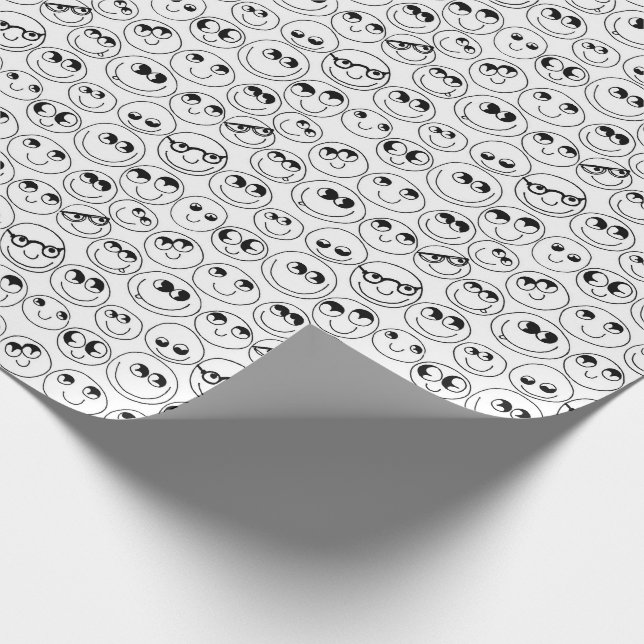 Färben Sie Ihre eigenen niedlichen Gesichter Geschenkpapier (Ecke)