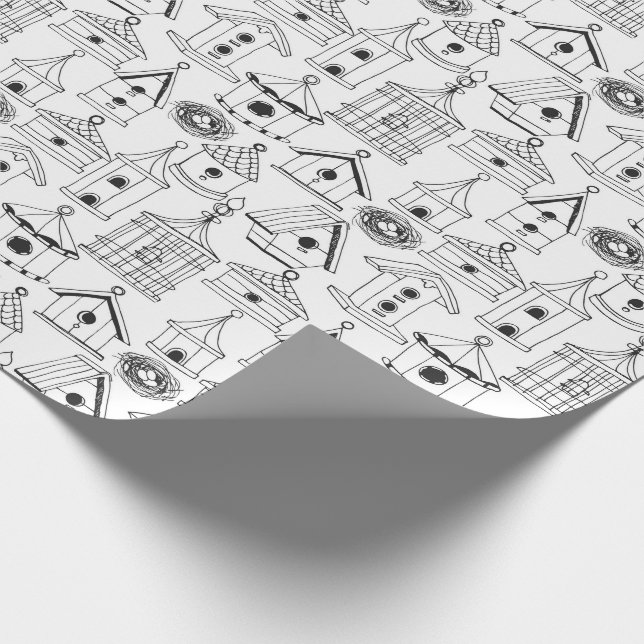 Färben Sie Ihre eigenen reizend Birdhouses Geschenkpapier (Ecke)