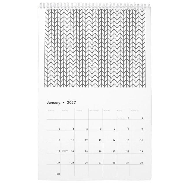 FARBEN SIE IHREN EIGENEN Knitterkalender Kalender (Jan 2027)