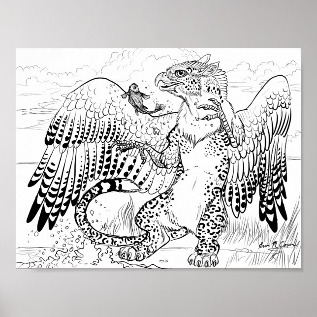 Färben Sie Ihren eigenen Leoparden Griffin Poster (Vorne)