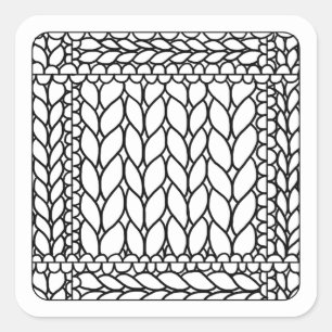 FARBEN SIE IHREN EIGENEN Strick Purl Small Square Quadratischer Aufkleber