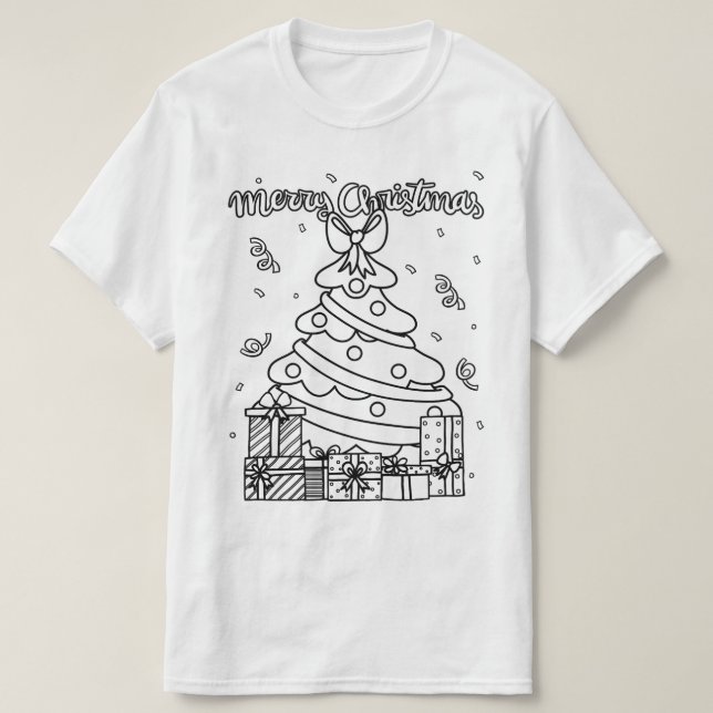 Färben Sie Ihren eigenen Weihnachtsbaum Weihnachts T-Shirt (Design vorne)