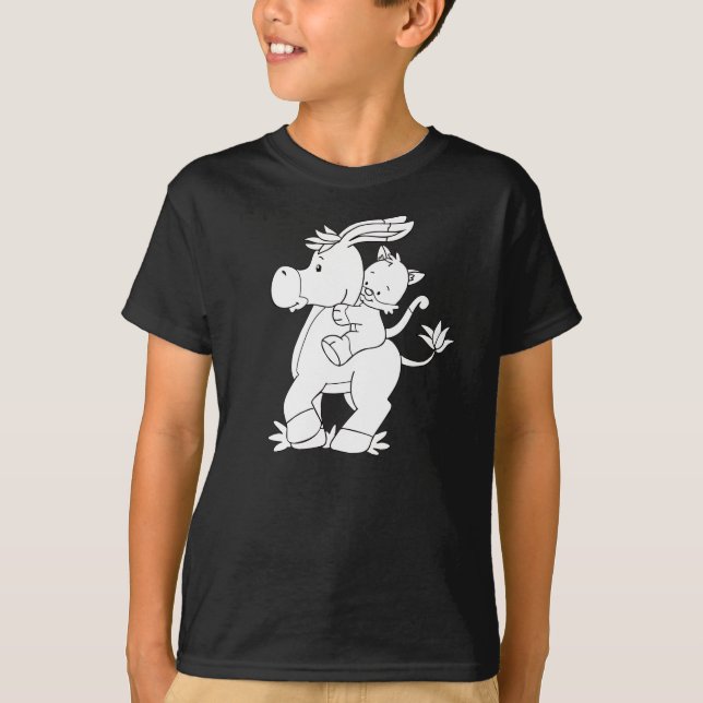 Färben Sie mich Esel und Miezekatze T-Shirt (Vorderseite)