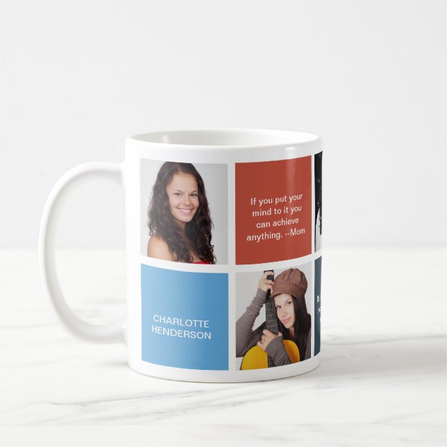Färben Sie Zitatabsolvent-Gewohnheits-Foto der Kaffeetasse (Links)