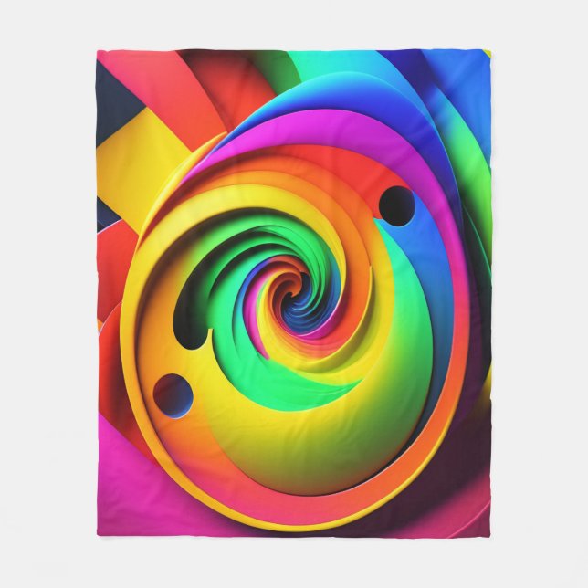 Farben Spiralfarben 3D Abstrakt geometrisch Fleecedecke (Vorderseite)