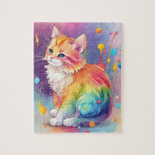 Farben Splash Wasserfarbe Katze Puzzle