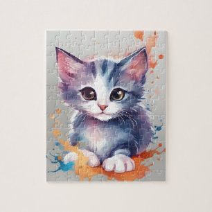 Farben Spritz Wasserfarben Katze Puzzle
