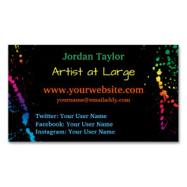 [Farben-Spritzer] modernes abstraktes Magnetische Visitenkarte