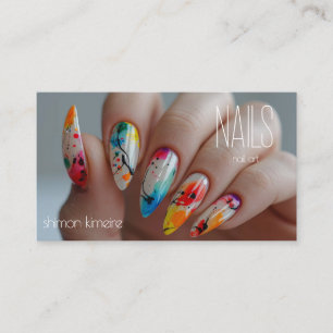 Farben Spritzlack Nagelkunst Maniküre Treue  Visitenkarte