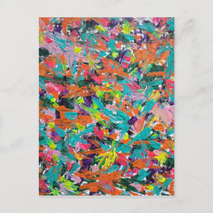 Farben und Ausdrücke in Acrylfarbe Postkarte