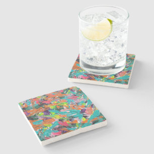 Farben und Ausdrücke in Acrylfarbe Steinuntersetzer