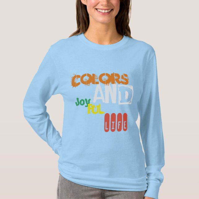 Farben und fröhliches Leben niedlich blau für sie T-Shirt (Vorderseite)