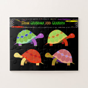 Farben und Fun Turtle Design von Großeltern Puzzle