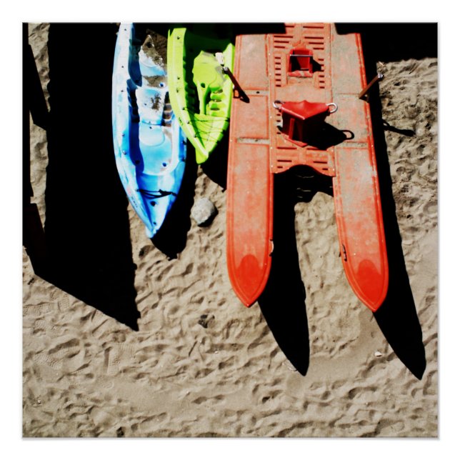 Farben und Schatten am Strand Poster (Vorderseite)