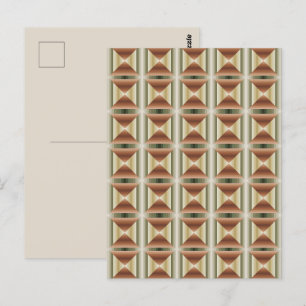 Farben von Braun, Grün und Beige gestreiftes Muste Postkarte