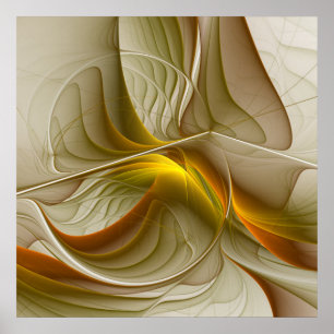 Farben von Edelmetallen, abstrakte fraktale Kunst Poster