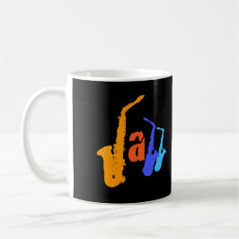 Farben von Jazz Sax Illustration Black Tasse 2