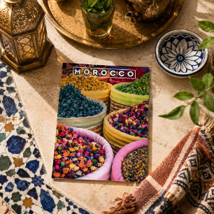 Farben von Marrakech Rote Medina Gewürzladen Postkarte