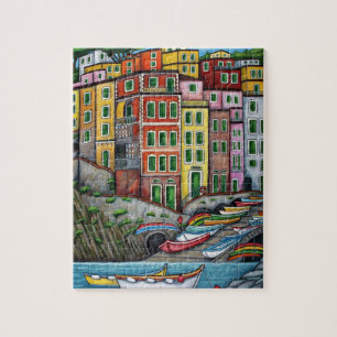 Farben von Riomaggiore, Cinque Terre Puzzlespiel Puzzle