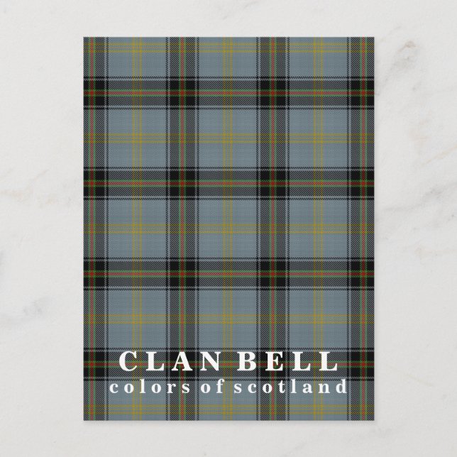 Farben von Schottland Clan Bell Tartan Postkarte (Vorderseite)