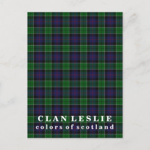 Farben von Schottland Clan Leslie Tartan Postkarte