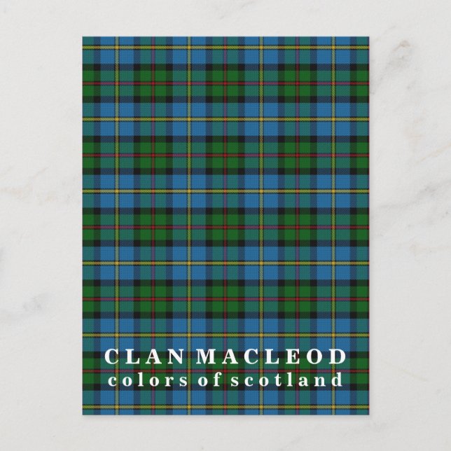 Farben von Schottland-Clan MacLeod Tartan Postkarte (Vorderseite)