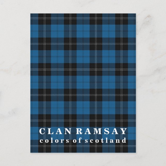 Farben von Schottland Clan Ramsay Blue Hunting Tar Postkarte (Vorderseite)