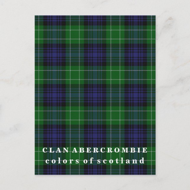Farben von Scotland Clan Abercrombie Tartan Postkarte (Vorderseite)