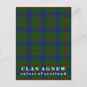 Farben von Scotland Clan Agnew Tartan Postkarte