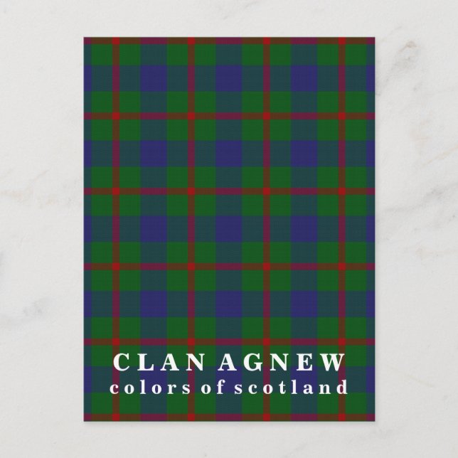 Farben von Scotland Clan Agnew Tartan Postkarte (Vorderseite)